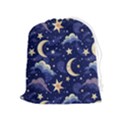 Night Moon Seamless Background Stars Sky Clouds Texture Pattern Drawstring Pouch (XL) View1