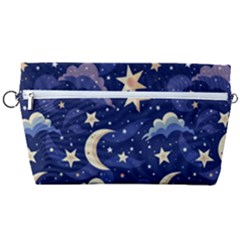 Night Moon Seamless Background Stars Sky Clouds Texture Pattern Handbag Organizer by Maspions