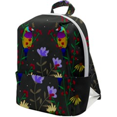 Bird Flower Plant Nature Zip Up Backpack by Maspions