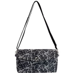 Rebel Life: Typography Black And White Pattern Removable Strap Clutch Bag by dflcprintsclothing