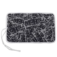Rebel Life: Typography Black And White Pattern Pen Storage Case (m) by dflcprintsclothing