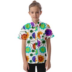 Bloom Plant Flowering Pattern Kids  Short Sleeve Shirt by Maspions