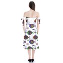 Fish Abstract Colorful Shoulder Tie Bardot Midi Dress View2