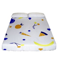 Pattern-fruit-apples-green Fitted Sheet (california King Size) by Maspions
