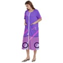 Colorful Labstract Wallpaper Theme Women s Cotton Short Sleeve Nightgown View2