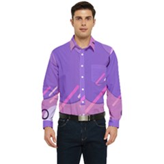 Colorful Labstract Wallpaper Theme Men s Long Sleeve Pocket Shirt  by Apen