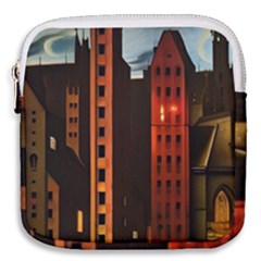 Sci-fi Futuristic Science Fiction City Neon Scene Artistic Technology Machine Fantasy Gothic Town Bu Mini Square Pouch by Posterlux