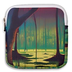 Nature Swamp Water Sunset Spooky Night Reflections Bayou Lake Mini Square Pouch by Posterlux