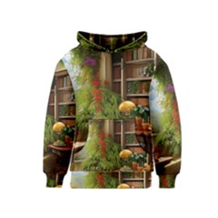 Room Interior Library Books Bookshelves Reading Literature Study Fiction Old Manor Book Nook Reading Kids  Pullover Hoodie by Posterlux