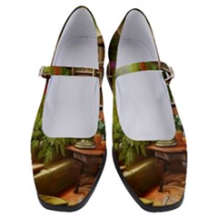 Room Interior Library Books Bookshelves Reading Literature Study Fiction Old Manor Book Nook Reading Women s Mary Jane Shoes by Posterlux