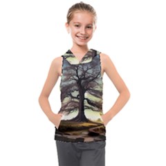Nature Outdoors Cellphone Wallpaper Background Artistic Artwork Starlight Book Cover Wilderness Land Kids  Sleeveless Hoodie by Posterlux
