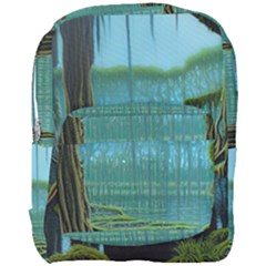 Boat Canoe Swamp Bayou Roots Moss Log Nature Scene Landscape Water Lake Setting Abandoned Rowboat Fi Full Print Backpack by Posterlux