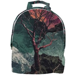 Night Sky Nature Tree Night Landscape Forest Galaxy Fantasy Dark Sky Planet Mini Full Print Backpack by Posterlux