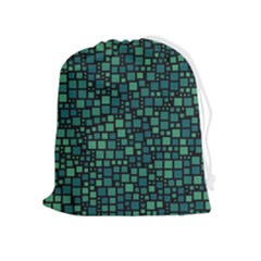 Squares Cubism Geometric Background Drawstring Pouch (xl) by Maspions