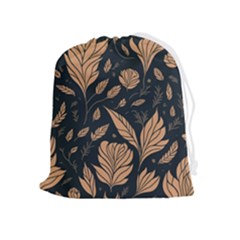 Background Pattern Leaves Texture Drawstring Pouch (xl) by Maspions