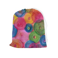 Colorful Abstract Patterns Drawstring Pouch (xl) by Maspions