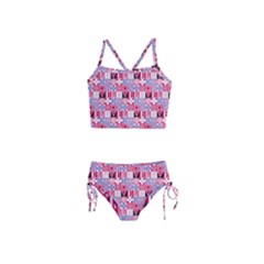 Scandinavian Abstract Pattern Girls  Tankini Swimsuit by Maspions
