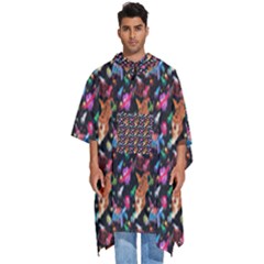 Beautiful Pattern Men s Hooded Rain Ponchos by Sparkle