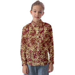 Apple Leftovers Collage Random Pattern Kids  Long Sleeve Shirt by dflcprintsclothing