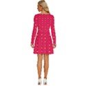 Illustrations Heart Pattern Design Long Sleeve Wide Neck Velvet Dress View4