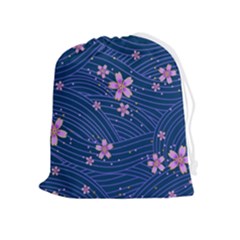 Flowers Floral Background Drawstring Pouch (xl) by Maspions