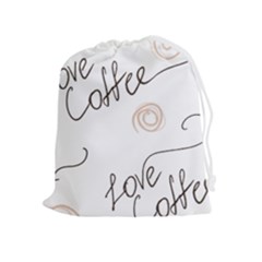 Seamless Pattern Coffee Text Drawstring Pouch (xl) by Maspions
