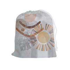 Boho Background Leaves Botanical Drawstring Pouch (xl) by Maspions