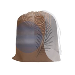 Boho Background Leaves Botanical Retro Vintage Art Drawstring Pouch (xl) by Maspions