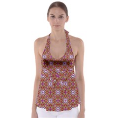 Illustrations Background Pattern Mandala Seamless Tie Back Tankini Top by Maspions