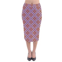 Pattern Mandala Seamless Velvet Midi Pencil Skirt by Maspions