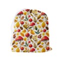 Mushroom Autumn Fall Drawstring Pouch (XL) View2