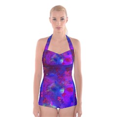 Galaxy Now Boyleg Halter Swimsuit  by arwwearableart