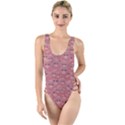 Sweet Emoji Canvas Print Pattern High Leg Strappy Swimsuit View1