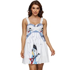 Bluey, Bluey Dad, Bluey Kids, Ruffle Strap Babydoll Chiffon Dress by avitendut