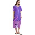 Colorful Labstract Wallpaper Theme Women s Cotton Short Sleeve Nightgown View3