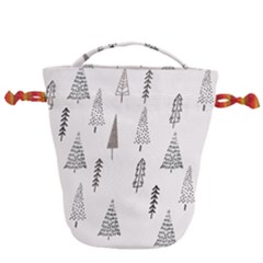 Christmas Tree Trees Nature Drawstring Bucket Bag by Maspions