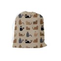 Cat Pattern Texture Animal Drawstring Pouch (Large) View2