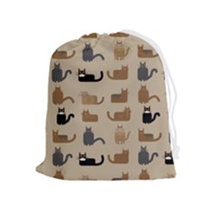 Cat Pattern Texture Animal Drawstring Pouch (xl) by Maspions