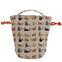 Cat Pattern Texture Animal Drawstring Bucket Bag View2