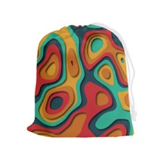 Paper Cut Abstract Pattern Drawstring Pouch (xl) by Maspions