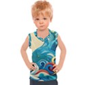 Waves Wave Ocean Sea Abstract Whimsical Kids  Sport Tank Top View1
