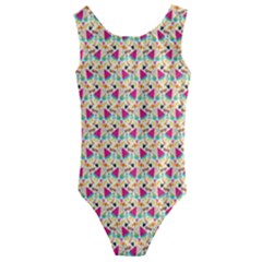 Summer Watermelon Pattern Kids  Cut-out Back One Piece Swimsuit by designsbymallika