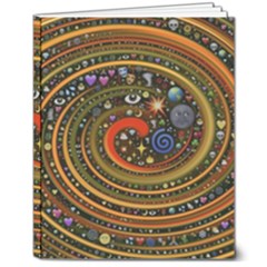 Swirl Vortex Emoji Cyclone Motion Art 8  X 10  Softcover Notebook by Paksenen