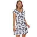 Erotic Pants Motif Black And White Graphic Pattern Black Backgrond Short Sleeve Tiered Mini Dress View3