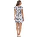 Erotic Pants Motif Black And White Graphic Pattern Black Backgrond Short Sleeve Tiered Mini Dress View4