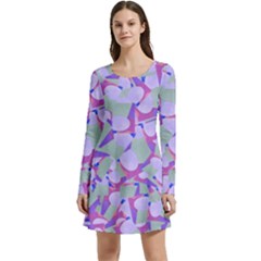 Kaleidoscope Dreams Long Sleeve Velour Skater Dress by dflcprintsclothing