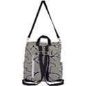 Sketchy abstract artistic print design Crossbody Backpack View3