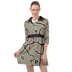 Sketchy Abstract Artistic Print Design Mini Skater Shirt Dress by dflcprintsclothing