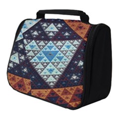 Fractal Triangle Geometric Abstract Pattern Full Print Travel Pouch (small) by Cemarart