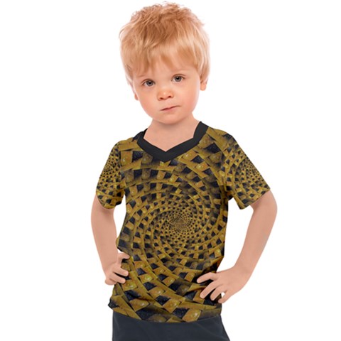 Spiral Symmetry Geometric Pattern Black Backgrond Kids  Sports T-shirt by dflcprintsclothing